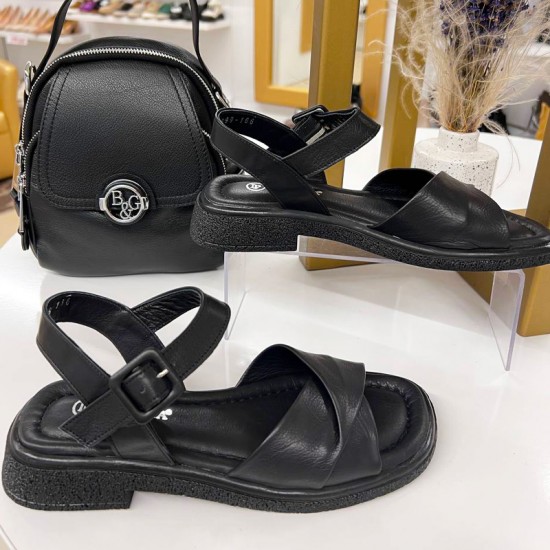 Женские босоножки из кожи 0509-3999