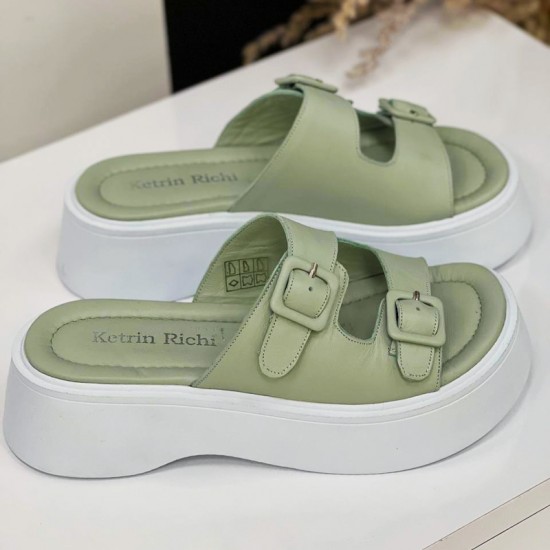 Купить пантолеты из кожи 202-36-Green