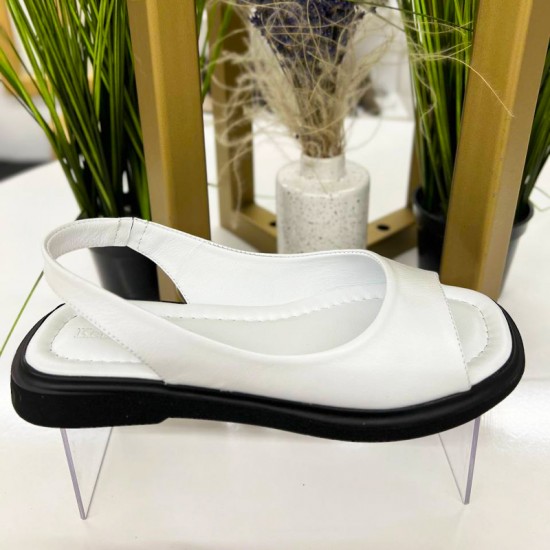 Женские босоножки из кожи 314-403-White