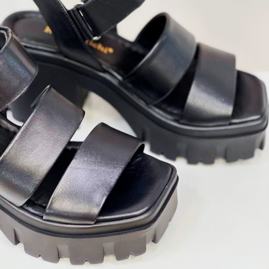 Купить женские босоножки из кожи SC-638-Black