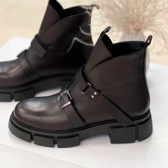 Женская ботинки из кожи 097-1783