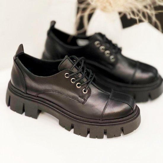 Купить кожаные полуботинки 28607-Black