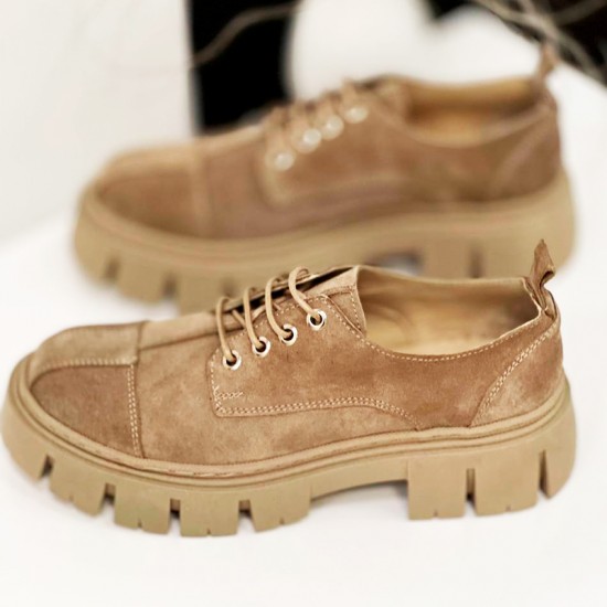 Купить кожаные полуботинки 28607-Beige