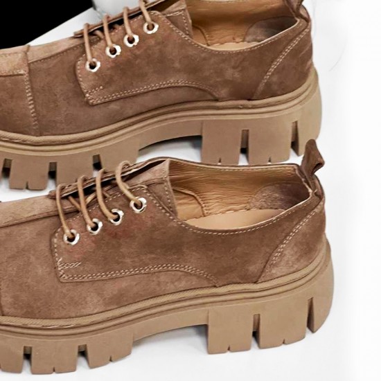 Купить кожаные полуботинки 28607-Beige