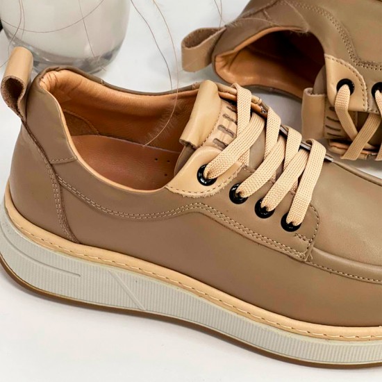 Женские кожаные полуботинки 769-01-Beigne