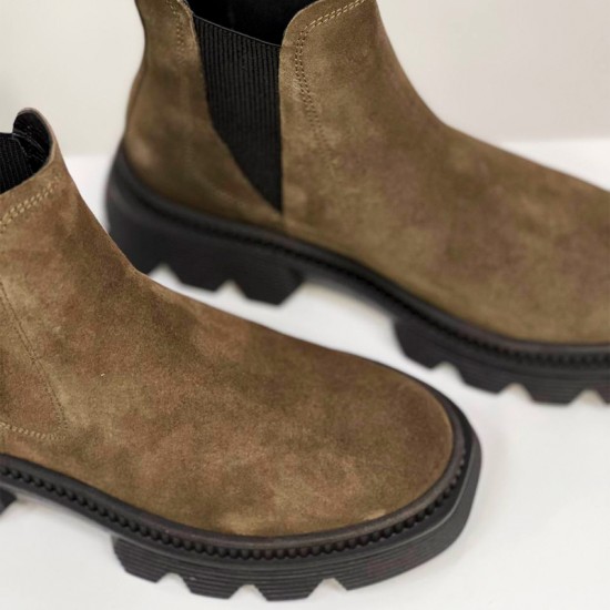 Женские кожаные полуботинки K-408-Green