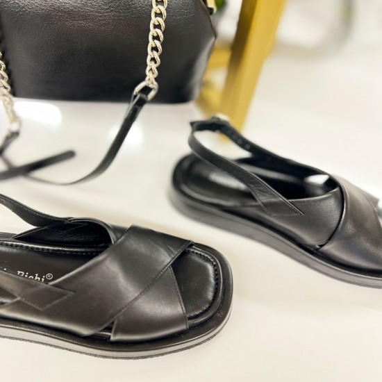 Купить женские босоножки из кожи 363-MORO-Balck