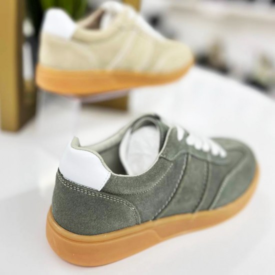 Женские кожаные кроссовки DZT7-4-Biege с доставкой по РБ