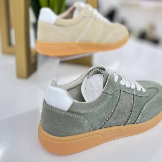 Женские кожаные кроссовки DZT7-4-Biege с доставкой по РБ