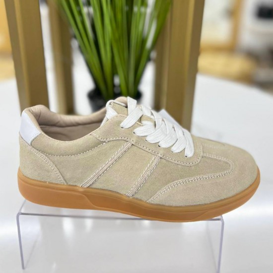 Женские кожаные кроссовки DZT7-4-Biege с доставкой по РБ