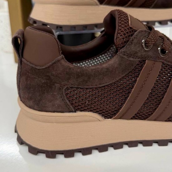 Женские кожаные Кроссовки SS26-56-Brown с доставкой по РБ